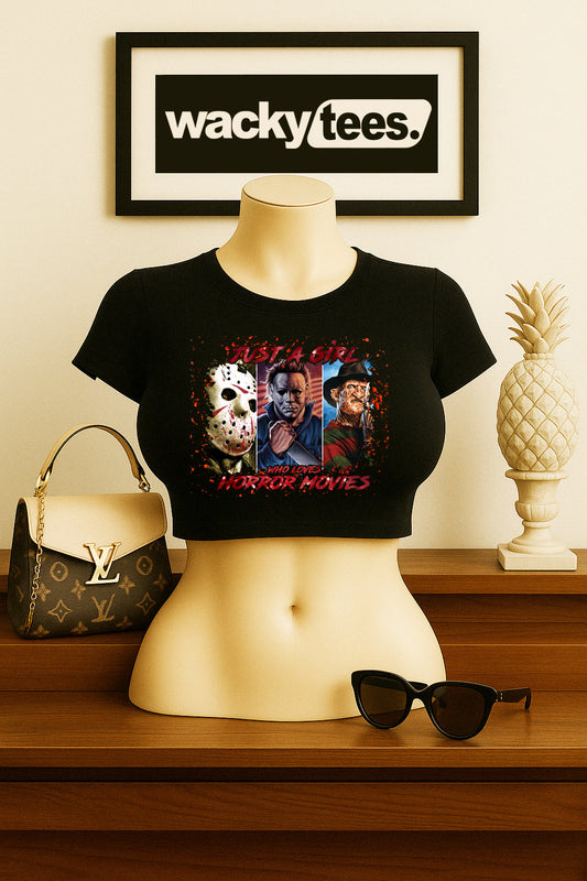 Just a Girl Who Loves Horror Movies Graphic Tee