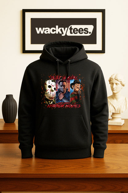 Just a Girl Who Loves Horror Movies Graphic Tee