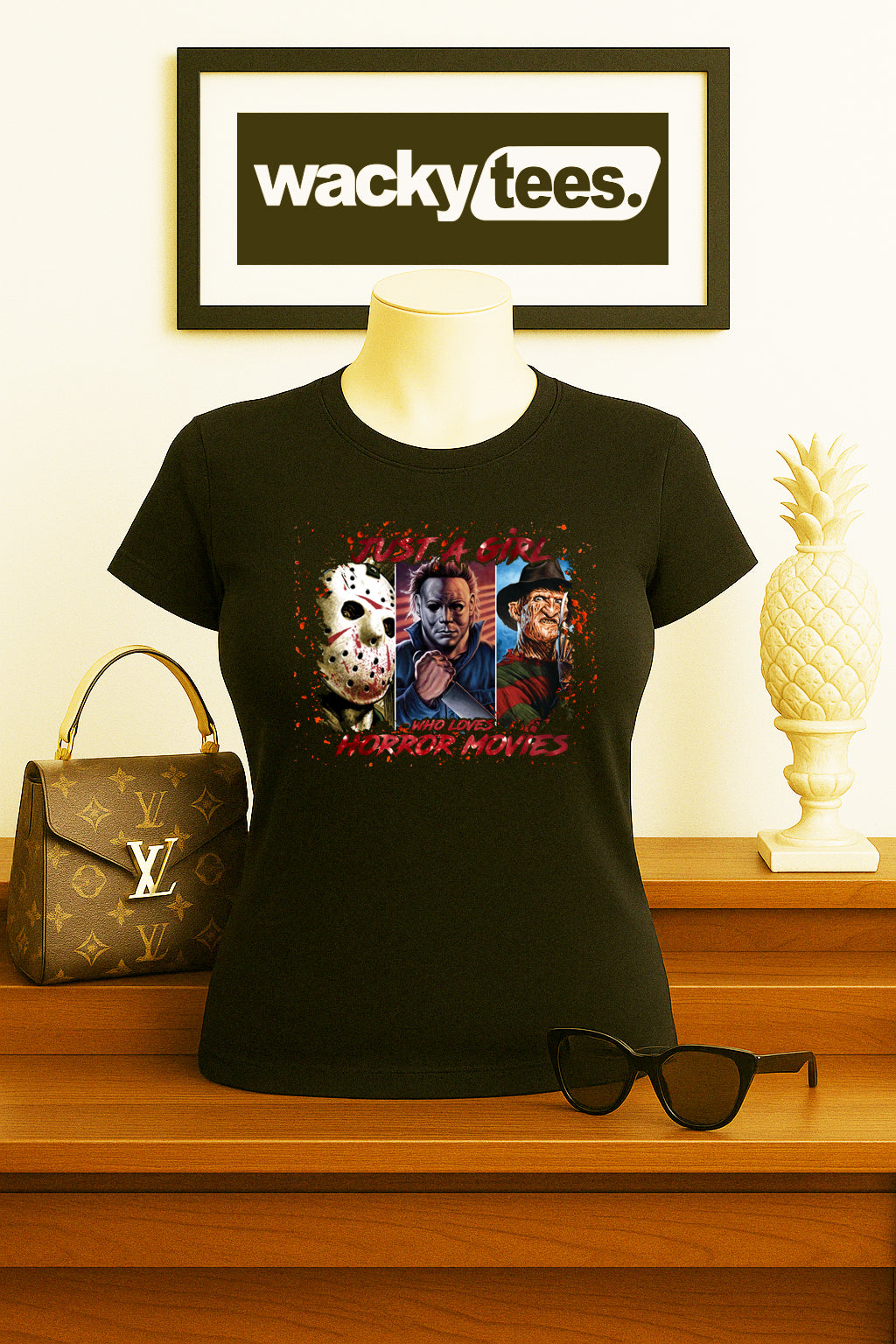 Just a Girl Who Loves Horror Movies Graphic Tee