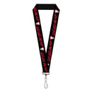 Lanyard - 1.0" - It Chapter Two Pennywise Face COME BACK AND PLAY Black/Reds