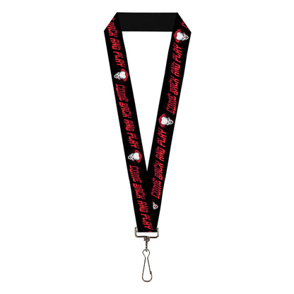 Lanyard - 1.0" - It Chapter Two Pennywise Face COME BACK AND PLAY Black/Reds
