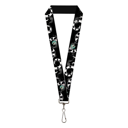 Lanyard - 1.0" - Beetlejuice Sandworm Halftone Repeat Black/Gray