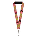 Lanyard - 1.0" - The Lost Boys David Heart Icon YOU'RE JUST MY (BLOOD) TYPE Pink/Yellow