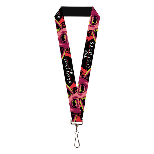 Lanyard - 1.0" - THE LOST BOYS Teeth Fangs Pose Title Logo Black/Reds/Yellows