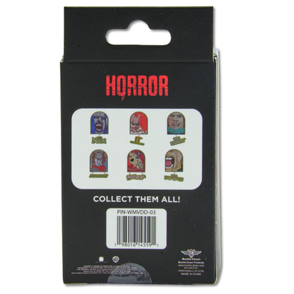 Warner Horror Movie Title Logos Mystery Enamel Pin Blind Box Series, IT Chapter Two, Friday the 13th, The Lost Boys, The Nun, The Exorcist, or Annabelle