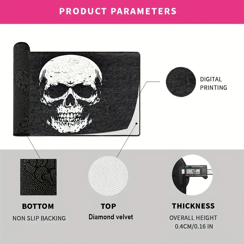 Halloween Skull Door Mat – Non-Slip Indoor & Outdoor Rug