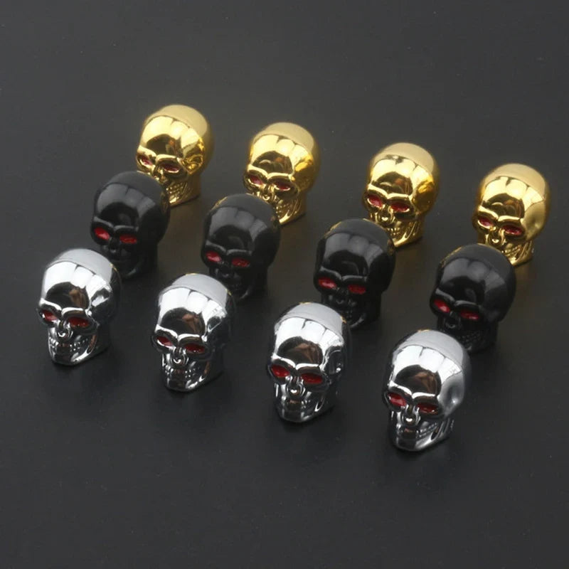 Skull Tire Valve Caps (4-Piece Set)