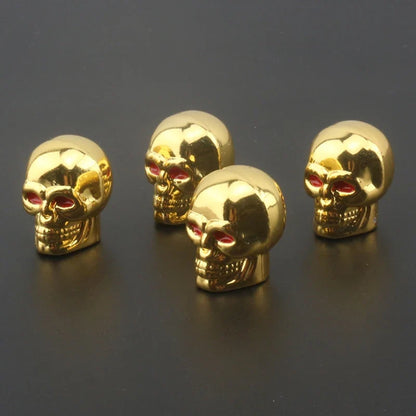 Skull Tire Valve Caps (4-Piece Set)