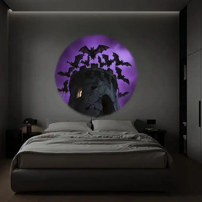 Skull Ghost Grim Reaper Projection Lamp | Switchable Pattern LED Night Light with USB Power