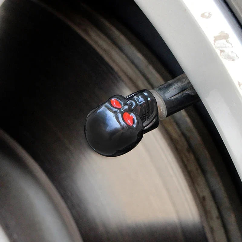 Skull Tire Valve Caps (4-Piece Set)