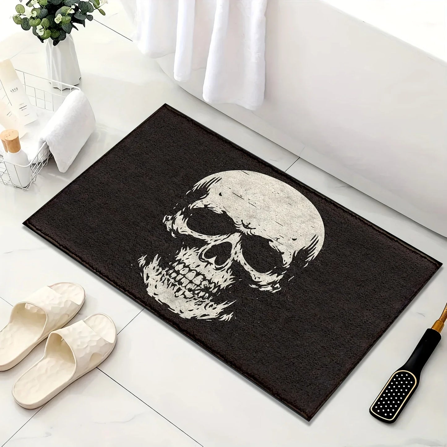 Halloween Skull Door Mat – Non-Slip Indoor & Outdoor Rug
