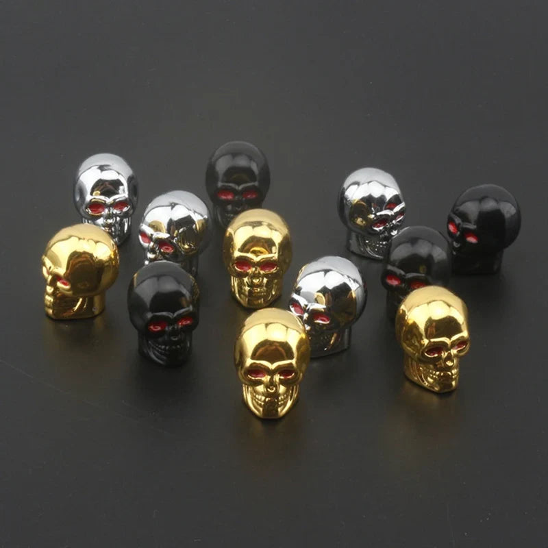 Skull Tire Valve Caps (4-Piece Set)