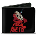 Bi-Fold Wallet - FRIDAY THE 13TH Vintage Jason Mask Poster Black Red