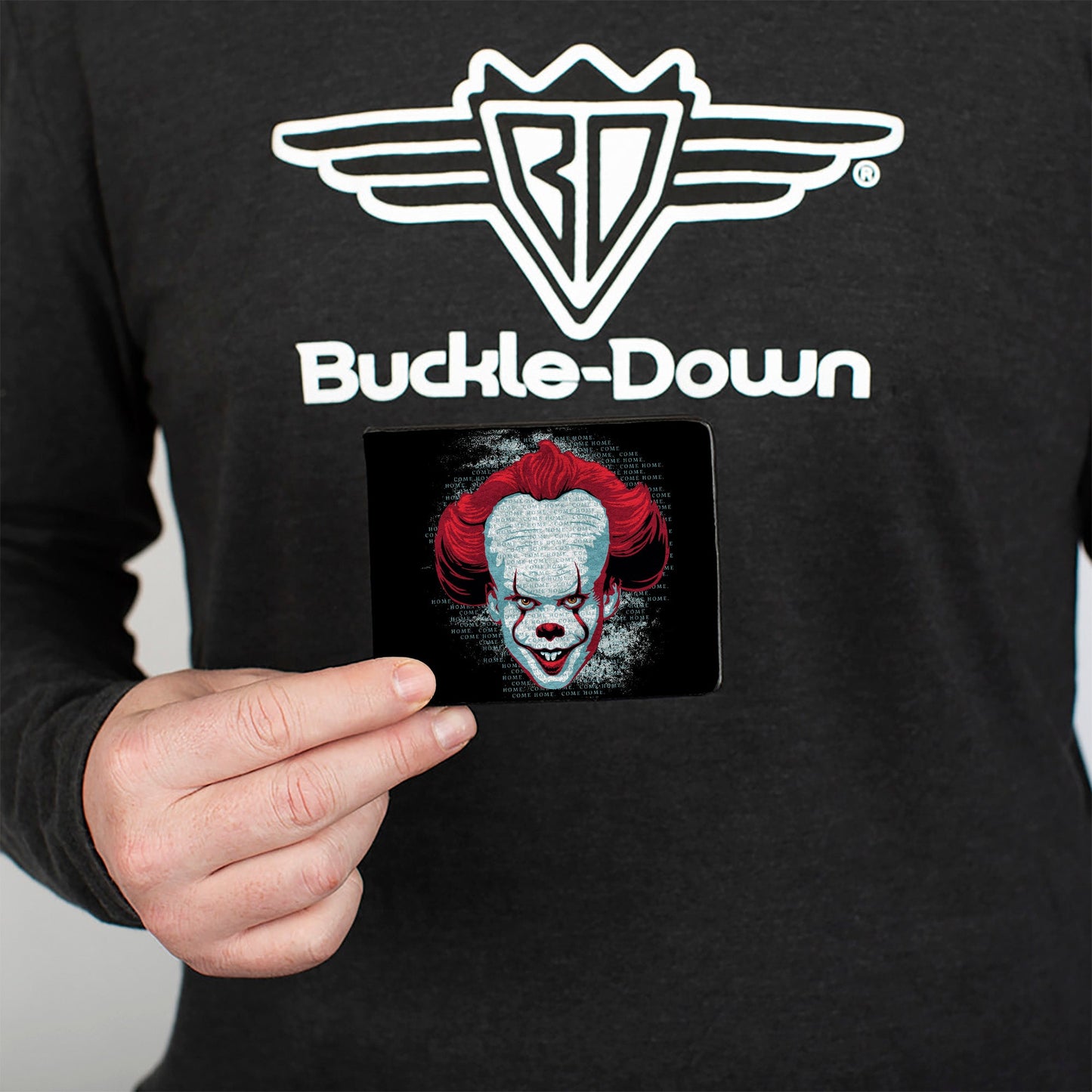 Bi-Fold Wallet - IT CHAPTER TWO Pennywise Face + Logo Black Red Blues