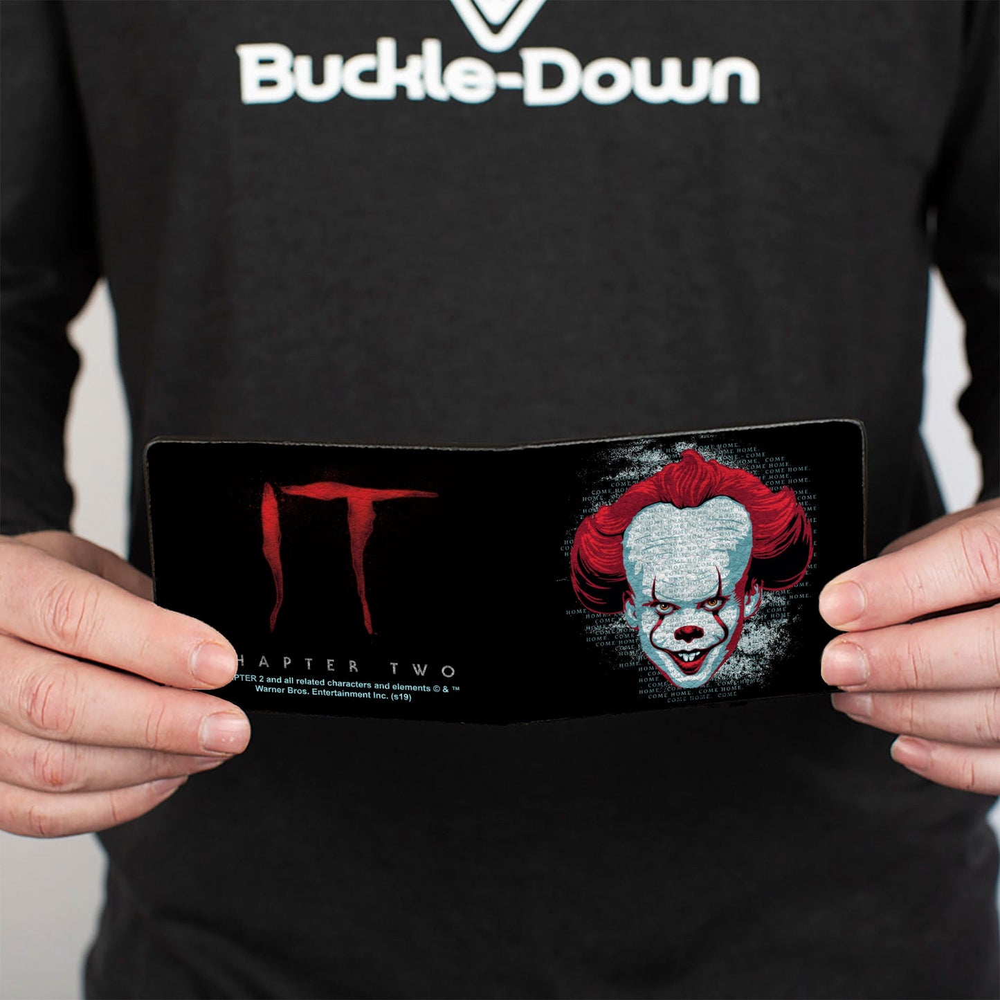 Bi-Fold Wallet - IT CHAPTER TWO Pennywise Face + Logo Black Red Blues