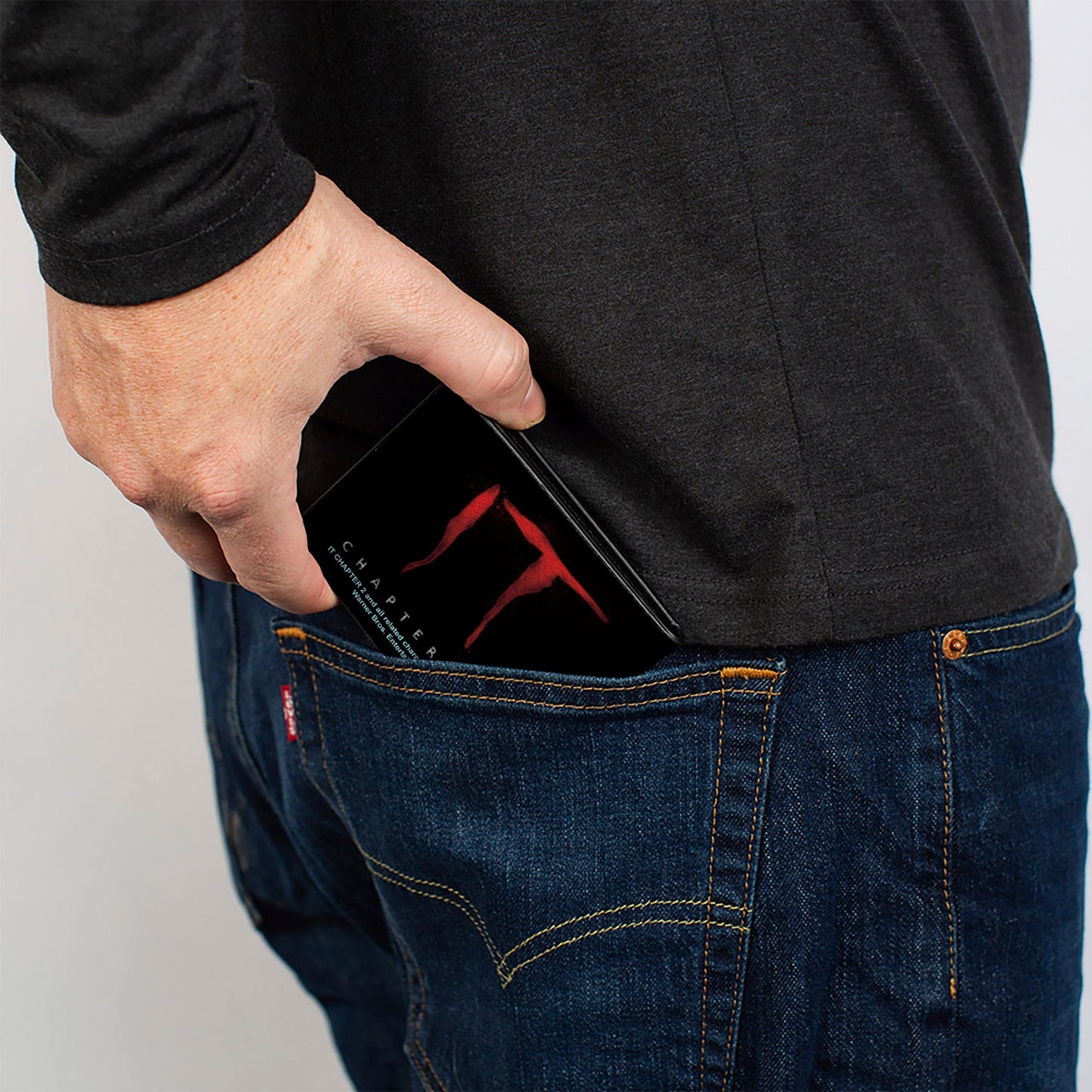 Bi-Fold Wallet - IT CHAPTER TWO Pennywise Face + Logo Black Red Blues