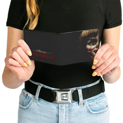 Bi-Fold Wallet - Annabelle Half Face + ANNABELLE Logo Black Tan Red