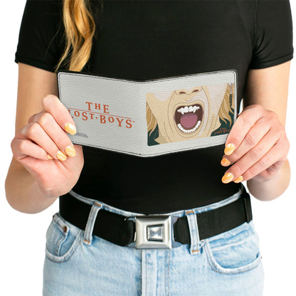 Bi-Fold Wallet - The Lost Boys David Fangs Character Close-Up and Title Logo White/Red