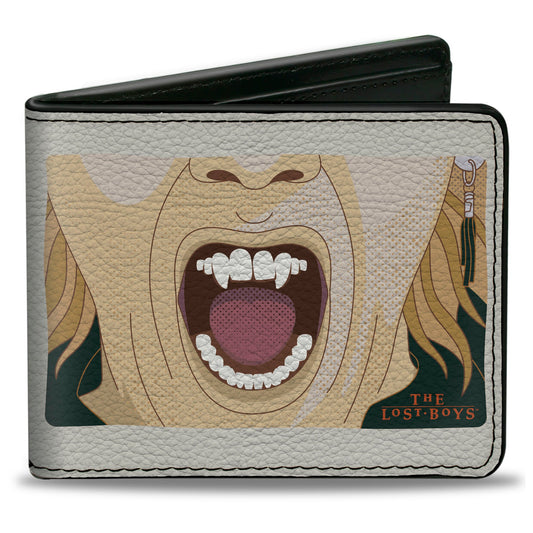 Bi-Fold Wallet - The Lost Boys David Fangs Character Close-Up and Title Logo White/Red