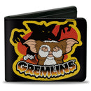 Bi-Fold Wallet - Gremlins Stripe & Gizmo Pose Black/Yellow