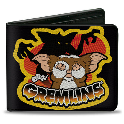 Bi-Fold Wallet - Gremlins Stripe & Gizmo Pose Black/Yellow
