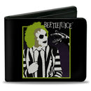 Bi-Fold  Wallet - BEETLEJUICE and Sand Worm Pose with Title Logo' Black