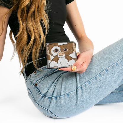 Bi-Fold Wallet - The Gremlins Gizmo Pose Checker Brown/White