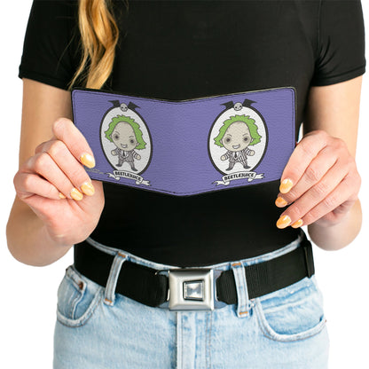 Bi-Fold Wallet - BEETLEJUICE Chibi Full Body Portrait Pose Blue