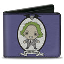 Bi-Fold Wallet - BEETLEJUICE Chibi Full Body Portrait Pose Blue