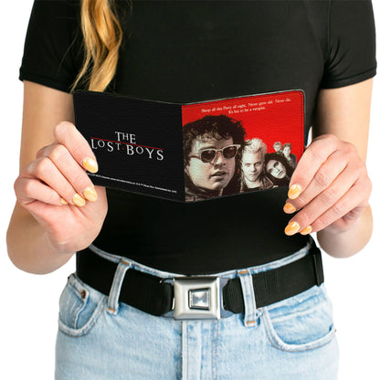 Bi-Fold Wallet - The Lost Boys Cast Pose Quote Red White + Logo Black White Red