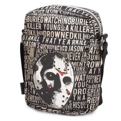 Women's Crossbody Wallet - Friday the 13th Jason Mask with Quotes Collage