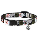 Cat Collar Breakaway - Gremlins GIZMO Poses Rules Blocks Red Greens Grays White