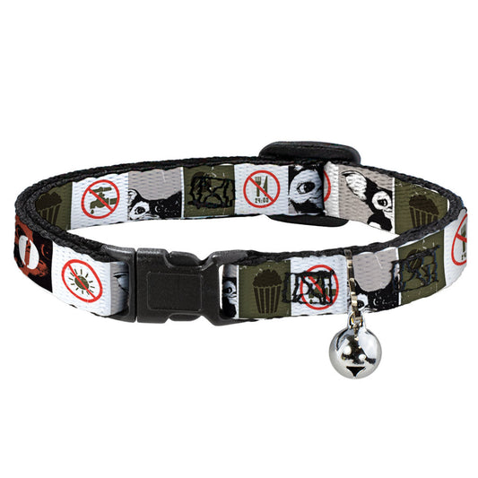 Cat Collar Breakaway - Gremlins GIZMO Poses Rules Blocks Red Greens Grays White
