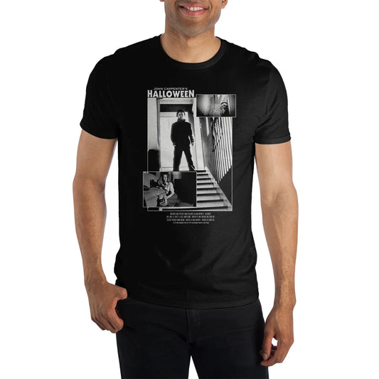Halloween Classic Horror Movie Mens Black Short Sleeve Graphic Tee-Xl