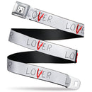 It Chapter Two LOSER/LOVER Full Color White/Black/Red Seatbelt Belt - It Chapter Two LOSER/LOVER White/Black/Red Webbing