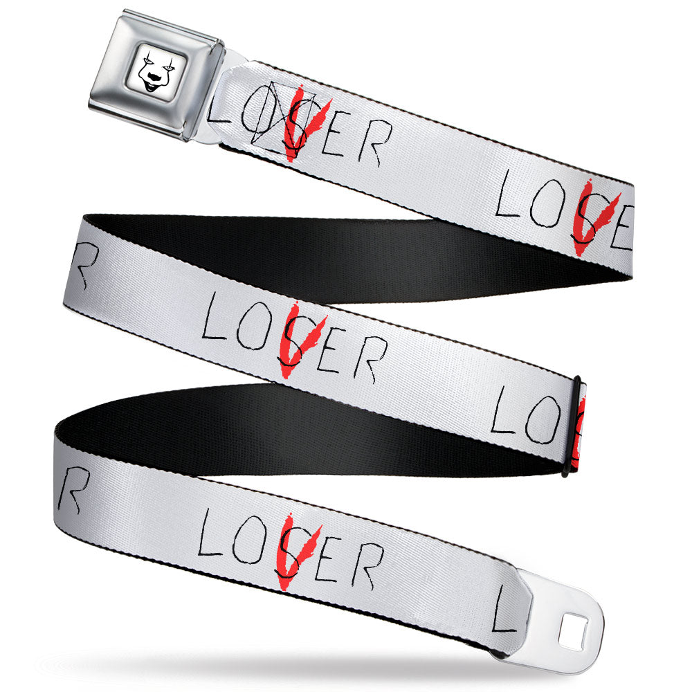 It Chapter Two LOSER/LOVER Full Color White/Black/Red Seatbelt Belt - It Chapter Two LOSER/LOVER White/Black/Red Webbing