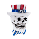July 4th Skull Sticker