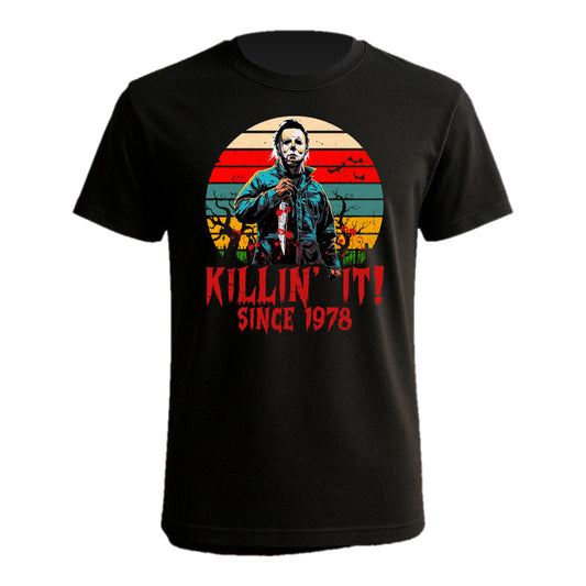Killin' It Since '78 Michael Myers black graphic tee