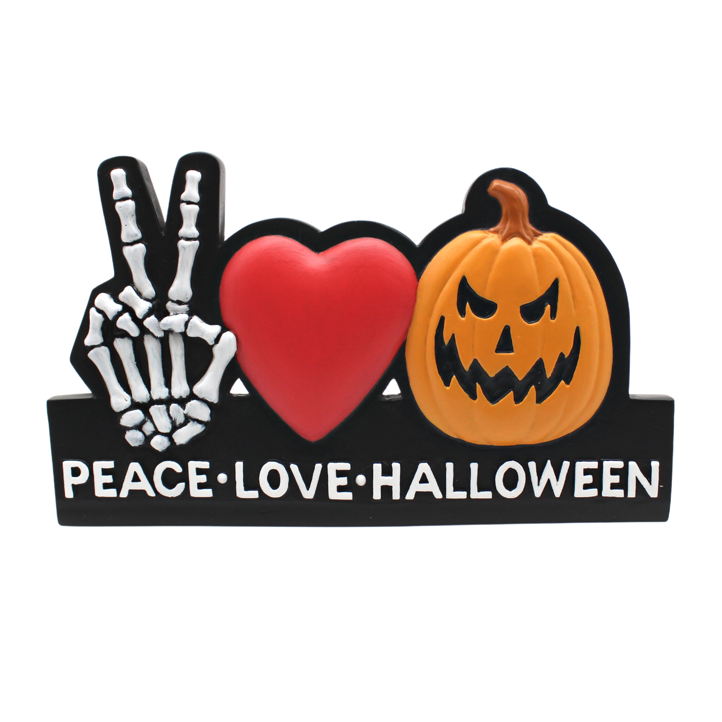 Peace Love Halloween Plaque