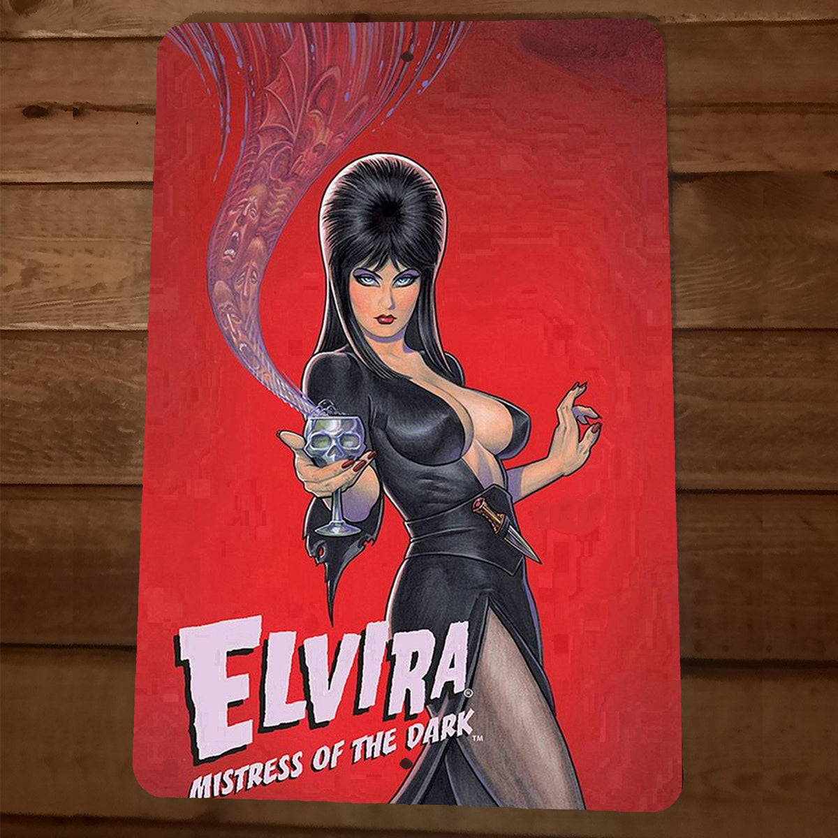 Elvira Mistress of the Dark Metal Wall Sign (8x12)