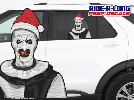 Terrifying Santa *RIDE A LONG* Perforated Decal