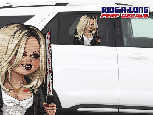 *NEW* Tiffany Killer Doll *RIDE A LONG* Perforated Decal (Passenger Side)
