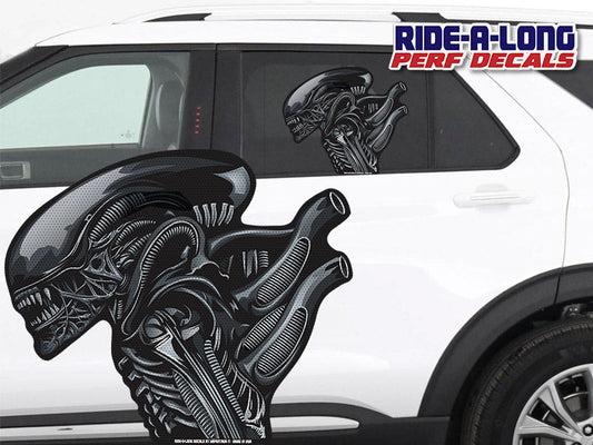 Alien Xenomorph *RIDE A LONG* Perforated Decal